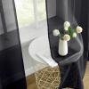 MIULEE Solid Color Sheer Curtains 63 Inches Long 2 Panels Set – Elegant Lightweight Grommet Light Filtering Window Voile Panels/Drapes/Treatment for Bedroom Living Room W42 x L63 Inch, Beige(Black)