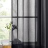 MIULEE Solid Color Sheer Curtains 63 Inches Long 2 Panels Set – Elegant Lightweight Grommet Light Filtering Window Voile Panels/Drapes/Treatment for Bedroom Living Room W42 x L63 Inch, Beige(Black)