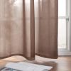 MIULEE Solid Color Sheer Curtains 63 Inches Long 2 Panels Set – Elegant Lightweight Grommet Light Filtering Window Voile Panels/Drapes/Treatment for Bedroom Living Room W42 x L63 Inch, Beige(Chocolate)