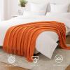 MIULEE Tan Taupe Knitted Throw Blanket for Couch Boho Textured Cozy Woven Blanket with Tassels for Sofa Chair Bed Living Room Farmhouse Home Decor Acrylic Wave Pattern 50″x60″(Burnt Orange)
