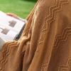 MIULEE Tan Taupe Knitted Throw Blanket for Couch Boho Textured Cozy Woven Blanket with Tassels for Sofa Chair Bed Living Room Farmhouse Home Decor Acrylic Wave Pattern 50″x60″(Brown)