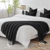 MIULEE Tan Taupe Knitted Throw Blanket for Couch Boho Textured Cozy Woven Blanket with Tassels for Sofa Chair Bed Living Room Farmhouse Home Decor Acrylic Wave Pattern 50″x60″(Black)