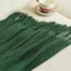 MIULEE Tan Taupe Knitted Throw Blanket for Couch Boho Textured Cozy Woven Blanket with Tassels for Sofa Chair Bed Living Room Farmhouse Home Decor Acrylic Wave Pattern 50″x60″(Dark Green)