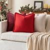 MIULEE Throw Pillow Covers Fall Boho Farmhouse 26×26 Set of 2 Decorative Orange Eruo Sham Couch with Fringe Chic Cotton Pillowcases Home Decor Accents for Cushion Soft Bed Living Room(Christmas Red)