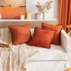 MIULEE Throw Pillow Covers Fall Boho Farmhouse 26×26 Set of 2 Decorative Orange Eruo Sham Couch with Fringe Chic Cotton Pillowcases Home Decor Accents for Cushion Soft Bed Living Room(Orange)