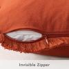 MIULEE Throw Pillow Covers Fall Boho Farmhouse 26×26 Set of 2 Decorative Orange Eruo Sham Couch with Fringe Chic Cotton Pillowcases Home Decor Accents for Cushion Soft Bed Living Room(Rust)