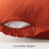 MIULEE Throw Pillow Covers Fall Boho Farmhouse 26×26 Set of 2 Decorative Orange Eruo Sham Couch with Fringe Chic Cotton Pillowcases Home Decor Accents for Cushion Soft Bed Living Room(Burnt Orange)