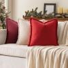 MIULEE Throw Pillow Covers Fall Boho Farmhouse 26×26 Set of 2 Decorative Orange Eruo Sham Couch with Fringe Chic Cotton Pillowcases Home Decor Accents for Cushion Soft Bed Living Room(Burgundy Red)