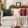 MIULEE Throw Pillow Covers Fall Boho Farmhouse 26×26 Set of 2 Decorative Orange Eruo Sham Couch with Fringe Chic Cotton Pillowcases Home Decor Accents for Cushion Soft Bed Living Room(Dark Green)