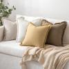 MIULEE Throw Pillow Covers Fall Boho Farmhouse 26×26 Set of 2 Decorative Orange Eruo Sham Couch with Fringe Chic Cotton Pillowcases Home Decor Accents for Cushion Soft Bed Living Room(Cream White)