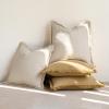 MIULEE Throw Pillow Covers Fall Boho Farmhouse 26×26 Set of 2 Decorative Orange Eruo Sham Couch with Fringe Chic Cotton Pillowcases Home Decor Accents for Cushion Soft Bed Living Room(Beige)