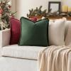 MIULEE Throw Pillow Covers Fall Boho Farmhouse 26×26 Set of 2 Decorative Orange Eruo Sham Couch with Fringe Chic Cotton Pillowcases Home Decor Accents for Cushion Soft Bed Living Room(Dark Green)
