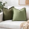 MIULEE Throw Pillow Covers Fall Boho Farmhouse 26×26 Set of 2 Decorative Orange Eruo Sham Couch with Fringe Chic Cotton Pillowcases Home Decor Accents for Cushion Soft Bed Living Room(Olive Green)