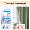 MIULEE Upgraded Thermal Insulated 100% Blackout Velvet Curtains for Christmas 84 Inches Long Hunter Green Curtain Drapes for Luxury Bedroom Living Room Darkening Grommet Light Blocking Set of 2(Sage Green)