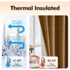 MIULEE Upgraded Thermal Insulated 100% Blackout Velvet Curtains for Christmas 84 Inches Long Hunter Green Curtain Drapes for Luxury Bedroom Living Room Darkening Grommet Light Blocking Set of 2(Gold)