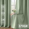 MIULEE Upgraded Thermal Insulated 100% Blackout Velvet Curtains for Christmas 84 Inches Long Hunter Green Curtain Drapes for Luxury Bedroom Living Room Darkening Grommet Light Blocking Set of 2(Sage Green)