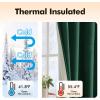MIULEE Upgraded Thermal Insulated 100% Blackout Velvet Curtains for Christmas 84 Inches Long Hunter Green Curtain Drapes for Luxury Bedroom Living Room Darkening Grommet Light Blocking Set of 2(Hunter Green)