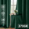 MIULEE Upgraded Thermal Insulated 100% Blackout Velvet Curtains for Christmas 84 Inches Long Hunter Green Curtain Drapes for Luxury Bedroom Living Room Darkening Grommet Light Blocking Set of 2(Hunter Green)