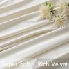 MIULEE Velvet Curtains 90 inches 2 Panels – Luxury Room Darkening Curtains for Bedroom Living Room Thermal Insulated Super Soft Window Drapes Rod Pocket & Back Tab, Olive Green, W 52 x L 90 inch(Ivory)