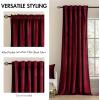 MIULEE Velvet Curtains 90 inches 2 Panels – Luxury Room Darkening Curtains for Bedroom Living Room Thermal Insulated Super Soft Window Drapes Rod Pocket & Back Tab, Olive Green, W 52 x L 90 inch(Burgundy Red)
