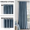 MIULEE Velvet Curtains 90 inches 2 Panels – Luxury Room Darkening Curtains for Bedroom Living Room Thermal Insulated Super Soft Window Drapes Rod Pocket & Back Tab, Olive Green, W 52 x L 90 inch(Stone Blue)