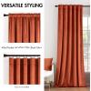 MIULEE Velvet Curtains 90 inches 2 Panels – Luxury Room Darkening Curtains for Bedroom Living Room Thermal Insulated Super Soft Window Drapes Rod Pocket & Back Tab, Olive Green, W 52 x L 90 inch(Burnt Orange)