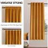 MIULEE Velvet Curtains 90 inches 2 Panels – Luxury Room Darkening Curtains for Bedroom Living Room Thermal Insulated Super Soft Window Drapes Rod Pocket & Back Tab, Olive Green, W 52 x L 90 inch(Mustard Yellow)