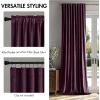 MIULEE Velvet Curtains 90 inches 2 Panels – Luxury Room Darkening Curtains for Bedroom Living Room Thermal Insulated Super Soft Window Drapes Rod Pocket & Back Tab, Olive Green, W 52 x L 90 inch(Dark Purple)