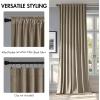 MIULEE Velvet Curtains 90 inches 2 Panels – Luxury Room Darkening Curtains for Bedroom Living Room Thermal Insulated Super Soft Window Drapes Rod Pocket & Back Tab, Olive Green, W 52 x L 90 inch(Taupe)