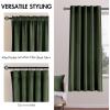 MIULEE Velvet Curtains 90 inches 2 Panels – Luxury Room Darkening Curtains for Bedroom Living Room Thermal Insulated Super Soft Window Drapes Rod Pocket & Back Tab, Olive Green, W 52 x L 90 inch(Olive Green)