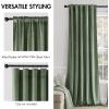 MIULEE Velvet Curtains 90 inches 2 Panels – Luxury Room Darkening Curtains for Bedroom Living Room Thermal Insulated Super Soft Window Drapes Rod Pocket & Back Tab, Olive Green, W 52 x L 90 inch(Sage Green)