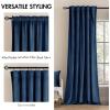 MIULEE Velvet Curtains 90 inches 2 Panels – Luxury Room Darkening Curtains for Bedroom Living Room Thermal Insulated Super Soft Window Drapes Rod Pocket & Back Tab, Olive Green, W 52 x L 90 inch(Navy Blue)