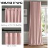 MIULEE Velvet Curtains 90 inches 2 Panels – Luxury Room Darkening Curtains for Bedroom Living Room Thermal Insulated Super Soft Window Drapes Rod Pocket & Back Tab, Olive Green, W 52 x L 90 inch(Baby Pink)