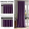 MIULEE Velvet Curtains 90 inches 2 Panels – Luxury Room Darkening Curtains for Bedroom Living Room Thermal Insulated Super Soft Window Drapes Rod Pocket & Back Tab, Olive Green, W 52 x L 90 inch(Purple)