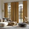 MIULEE Velvet Curtains 90 inches 2 Panels – Luxury Room Darkening Curtains for Bedroom Living Room Thermal Insulated Super Soft Window Drapes Rod Pocket & Back Tab, Olive Green, W 52 x L 90 inch(Gold)