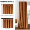 MIULEE Velvet Curtains 90 inches 2 Panels – Luxury Room Darkening Curtains for Bedroom Living Room Thermal Insulated Super Soft Window Drapes Rod Pocket & Back Tab, Olive Green, W 52 x L 90 inch(Gold Brown)