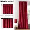MIULEE Velvet Curtains 90 inches 2 Panels – Luxury Room Darkening Curtains for Bedroom Living Room Thermal Insulated Super Soft Window Drapes Rod Pocket & Back Tab, Olive Green, W 52 x L 90 inch(Red)