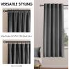 MIULEE Velvet Curtains 90 inches 2 Panels – Luxury Room Darkening Curtains for Bedroom Living Room Thermal Insulated Super Soft Window Drapes Rod Pocket & Back Tab, Olive Green, W 52 x L 90 inch(Grey)