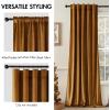 MIULEE Velvet Curtains 90 inches 2 Panels – Luxury Room Darkening Curtains for Bedroom Living Room Thermal Insulated Super Soft Window Drapes Rod Pocket & Back Tab, Olive Green, W 52 x L 90 inch(Golden Brown)