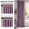 MIULEE Velvet Curtains 90 inches 2 Panels – Luxury Room Darkening Curtains for Bedroom Living Room Thermal Insulated Super Soft Window Drapes Rod Pocket & Back Tab, Olive Green, W 52 x L 90 inch(Lavender)