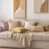 MIULEE Velvet Pillow Cover Soft Luxury Decorative Throw Pillow Cover Single Rectangle Cushion Case for Couch Sofa Bedroom Car Decor,12×20 Inch Dark Blue(Beige)