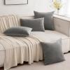 MIULEE Velvet Pillow Cover Soft Luxury Decorative Throw Pillow Cover Single Rectangle Cushion Case for Couch Sofa Bedroom Car Decor,12×20 Inch Dark Blue(Grey)