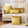 MIULEE Velvet Pillow Cover Soft Luxury Decorative Throw Pillow Cover Single Rectangle Cushion Case for Couch Sofa Bedroom Car Decor,12×20 Inch Dark Blue(Golden)