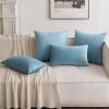 MIULEE Velvet Pillow Cover Soft Luxury Decorative Throw Pillow Cover Single Rectangle Cushion Case for Couch Sofa Bedroom Car Decor,12×20 Inch Dark Blue(Light Blue)