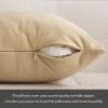 MIULEE Velvet Pillow Cover Soft Luxury Decorative Throw Pillow Cover Single Rectangle Cushion Case for Couch Sofa Bedroom Car Decor,12×20 Inch Dark Blue(Beige)