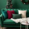 MIULEE Velvet Pillow Cover Soft Luxury Decorative Throw Pillow Cover Single Rectangle Cushion Case for Couch Sofa Bedroom Car Decor,12×20 Inch Dark Blue(Army Green)
