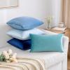 MIULEE Velvet Pillow Cover Soft Luxury Decorative Throw Pillow Cover Single Rectangle Cushion Case for Couch Sofa Bedroom Car Decor,12×20 Inch Dark Blue(Aqua Green)