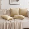 MIULEE Velvet Pillow Cover Soft Luxury Decorative Throw Pillow Cover Single Rectangle Cushion Case for Couch Sofa Bedroom Car Decor,12×20 Inch Dark Blue(Beige)