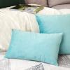 MIULEE Velvet Pillow Cover Soft Luxury Decorative Throw Pillow Cover Single Rectangle Cushion Case for Couch Sofa Bedroom Car Decor,12×20 Inch Dark Blue(Aqua Green)