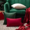 MIULEE Velvet Pillow Cover Soft Luxury Decorative Throw Pillow Cover Single Rectangle Cushion Case for Couch Sofa Bedroom Car Decor,12×20 Inch Dark Blue(Red)